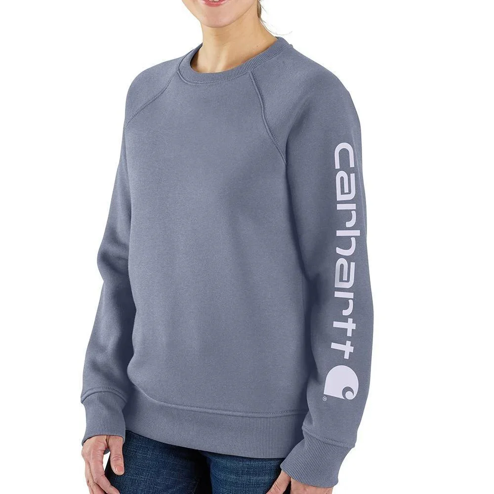 Carhartt Women's Relaxed Fit Midweight Graphic Crewneck Sweatshirt - Wisteria Heather