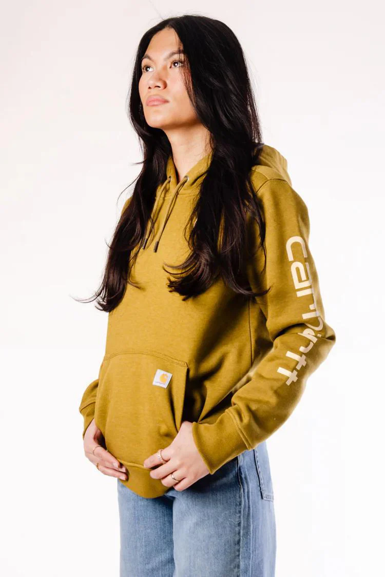 Carhartt Women's Relaxed Fit Sleeve Logo Graphic Hoodie - Image 16