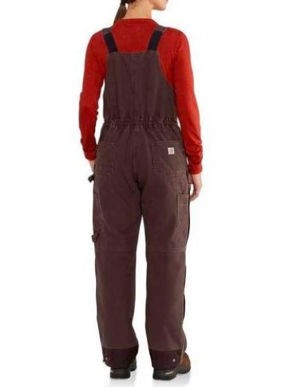 Carhartt Work Women's Bib Overall Lined Weathered Duck - Image 3