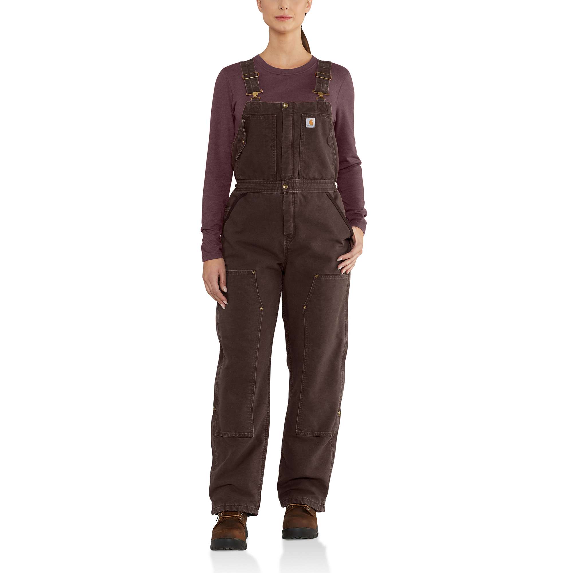 Carhartt Work Women's Bib Overall Lined Weathered Duck - Image 4