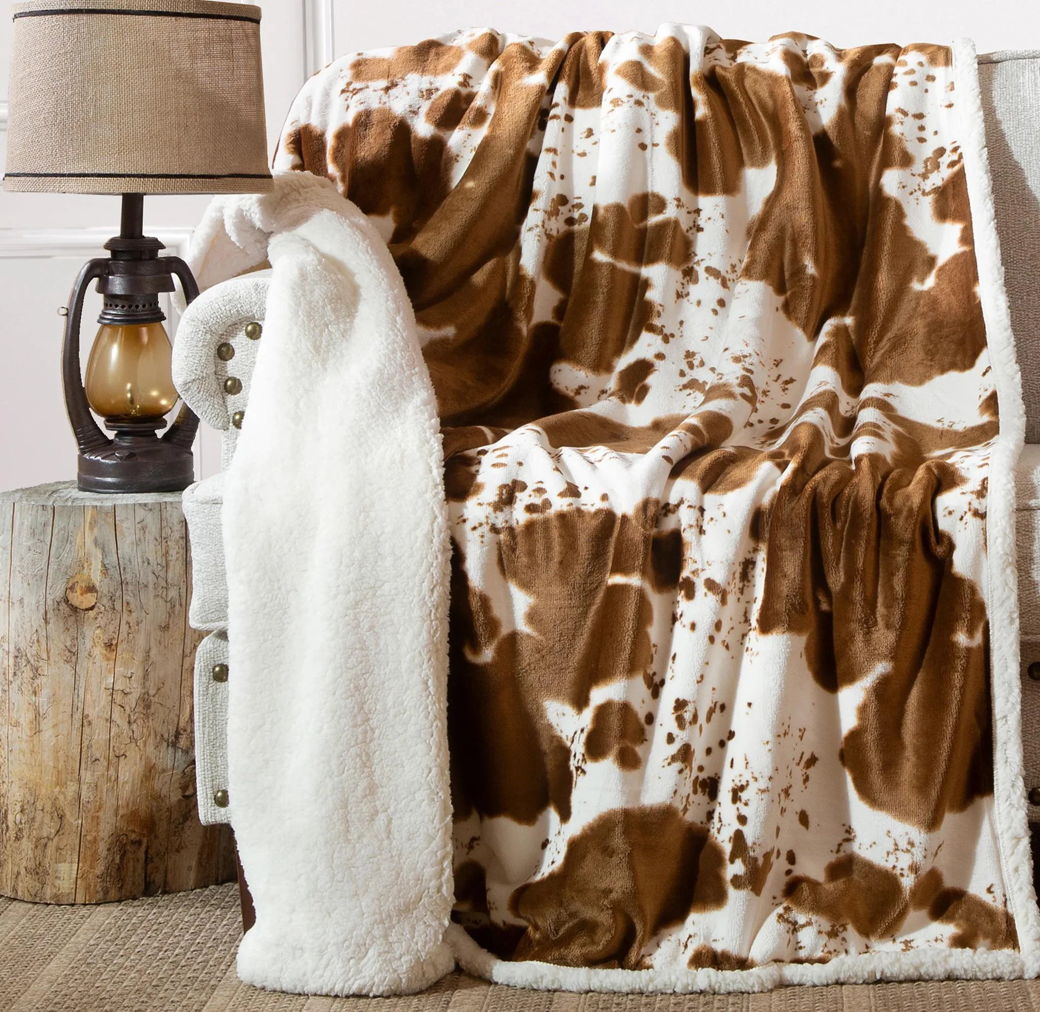 Carstens Hair on Hide Plush Sherpa Throw