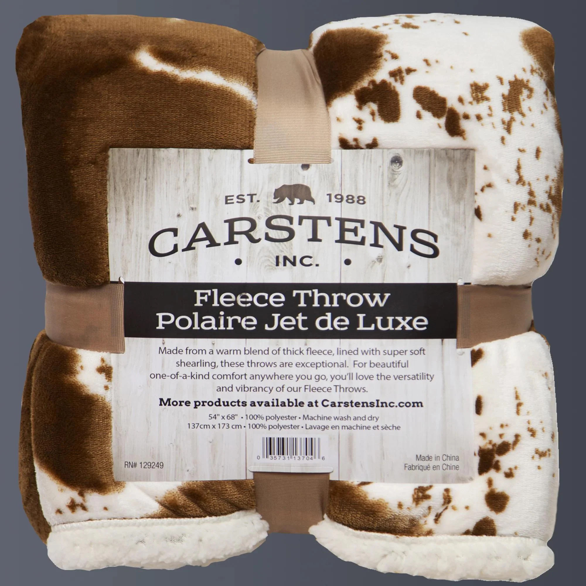 Carstens Hair on Hide Plush Sherpa Throw - Image 2