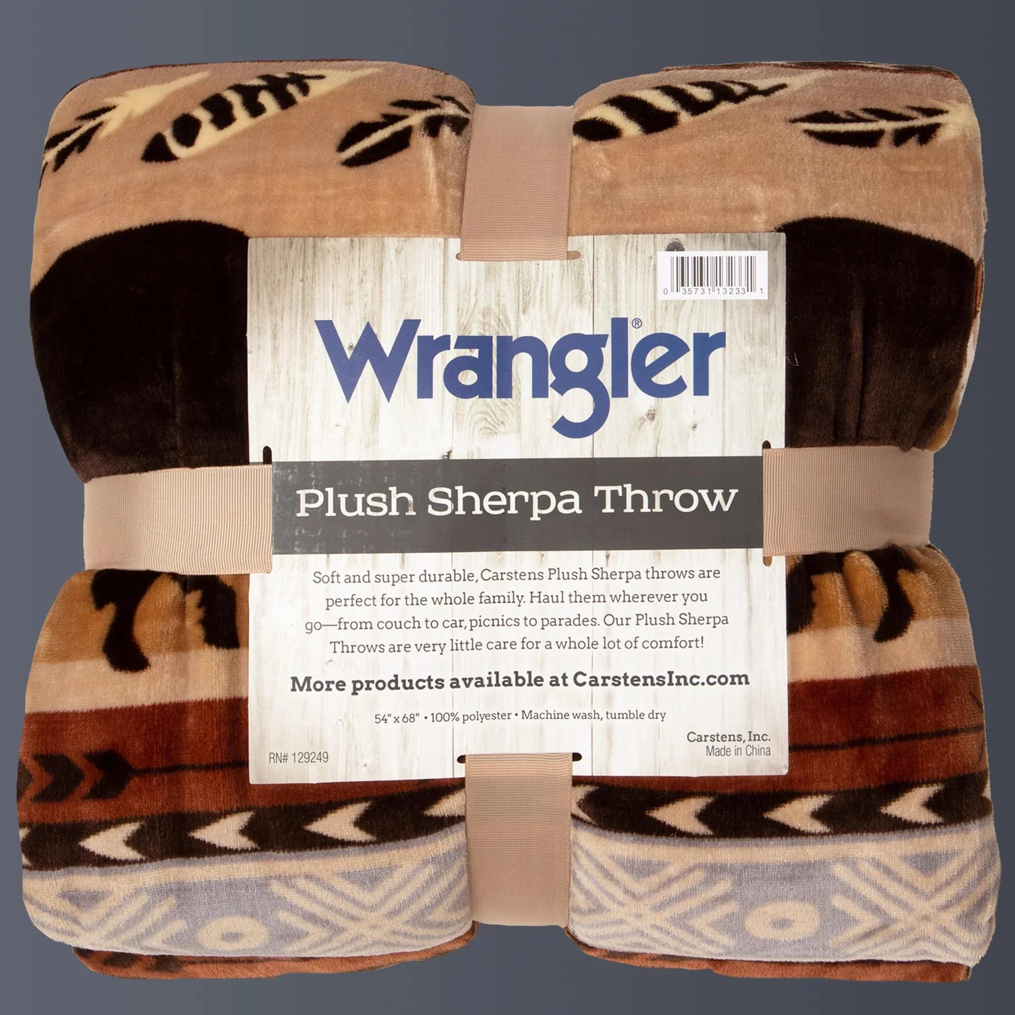 Carstens Wrangler® Buffalo Southwestern Plush Sherpa Throw - Image 3