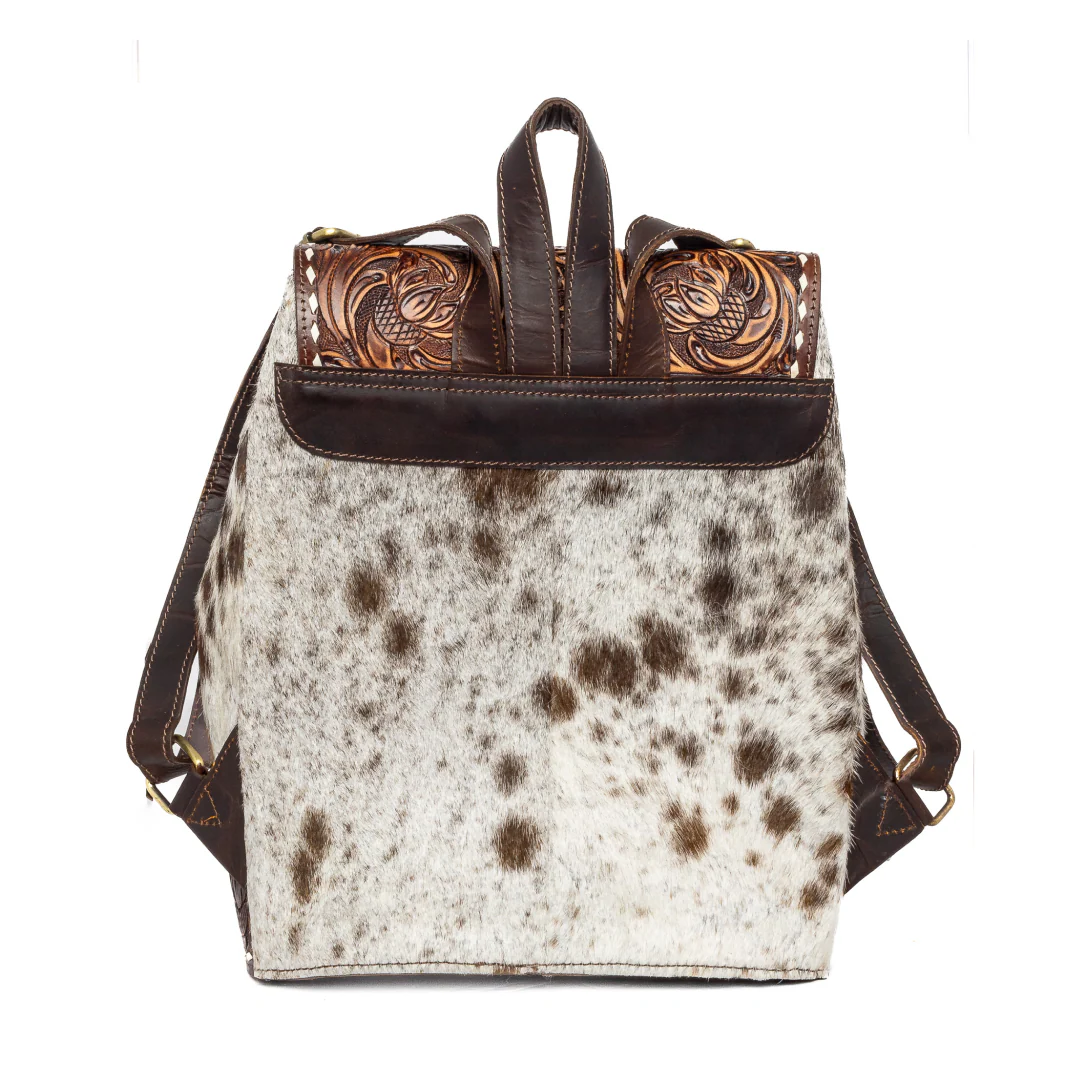 Challenger Hand Tooled Leather/Cowhide Backpack - Image 2