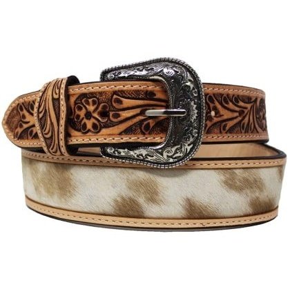 Challenger Unisex Belt Western Hairon Tooled Leather
