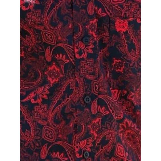 Cinch Boy’s Shirt Casual Short Sleeve Button Down Paisley Print - Image 2