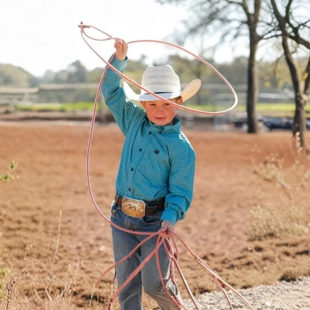 Cinch Boy's Geometric Print Button-Down Western Shirt - Turquoise - Image 5