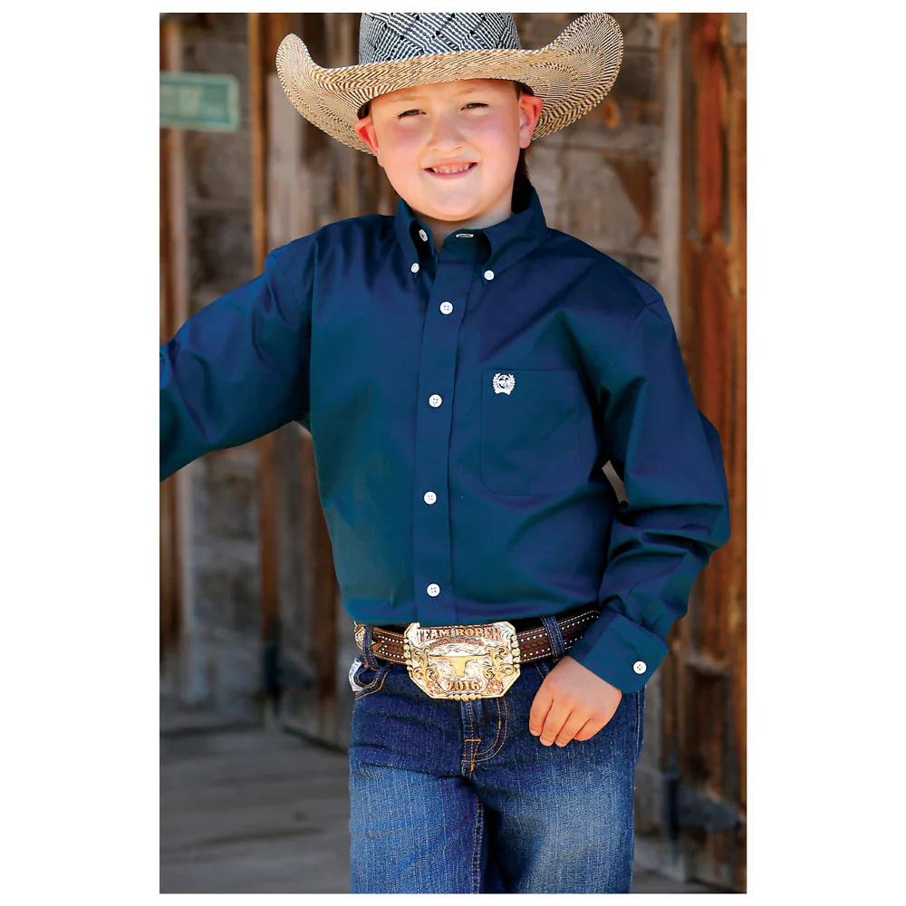 Cinch Boy's Long Sleeve Western Shirt- Match Dad
