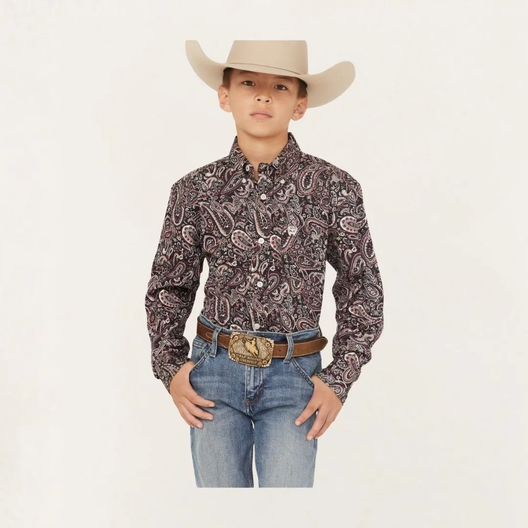 Cinch Boy's Paisley Button-Down Western Shirt Multi - Image 2