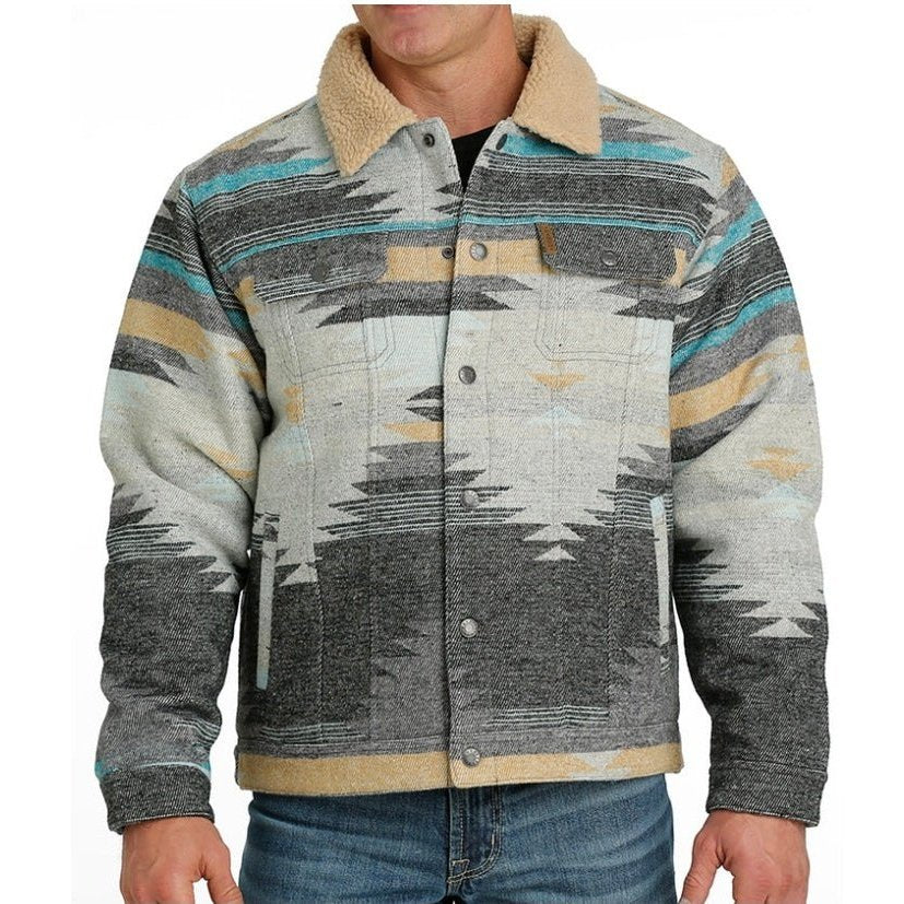 Cinch Men’s Aztec Sherpa Lined Trucker Jacket -Clearance