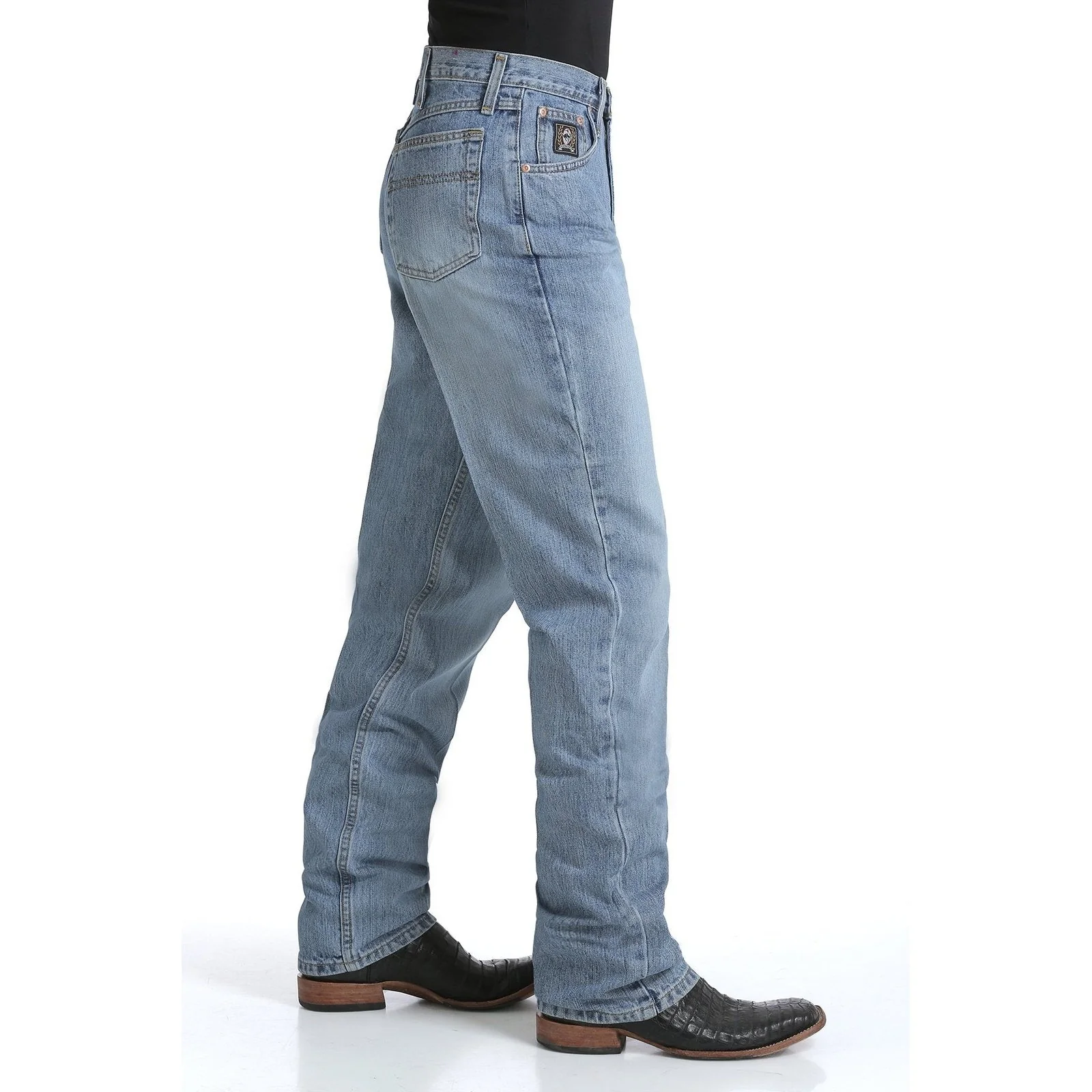 Cinch Men’s Jeans Black Label Original Rise Medium Stonewash Loose Fit Slightly Tapered Leg - Image 3