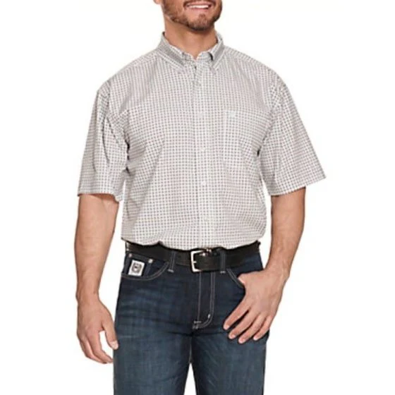 Cinch Men’s Shirt Short Sleeve Arenaflex Grey Print