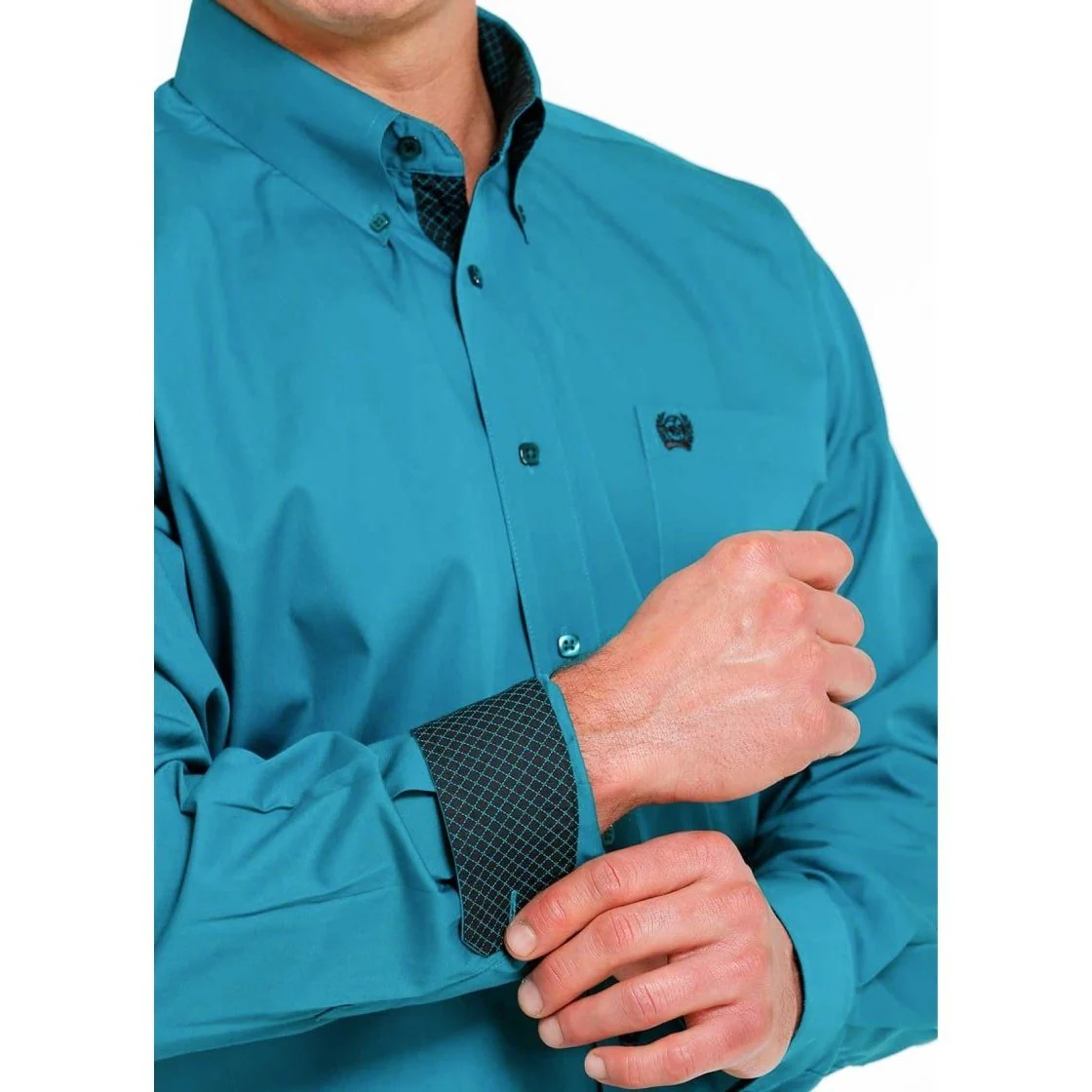 Cinch Men’s Shirt Casual Long Sleeves Button-Down Solid Colour - Image 3