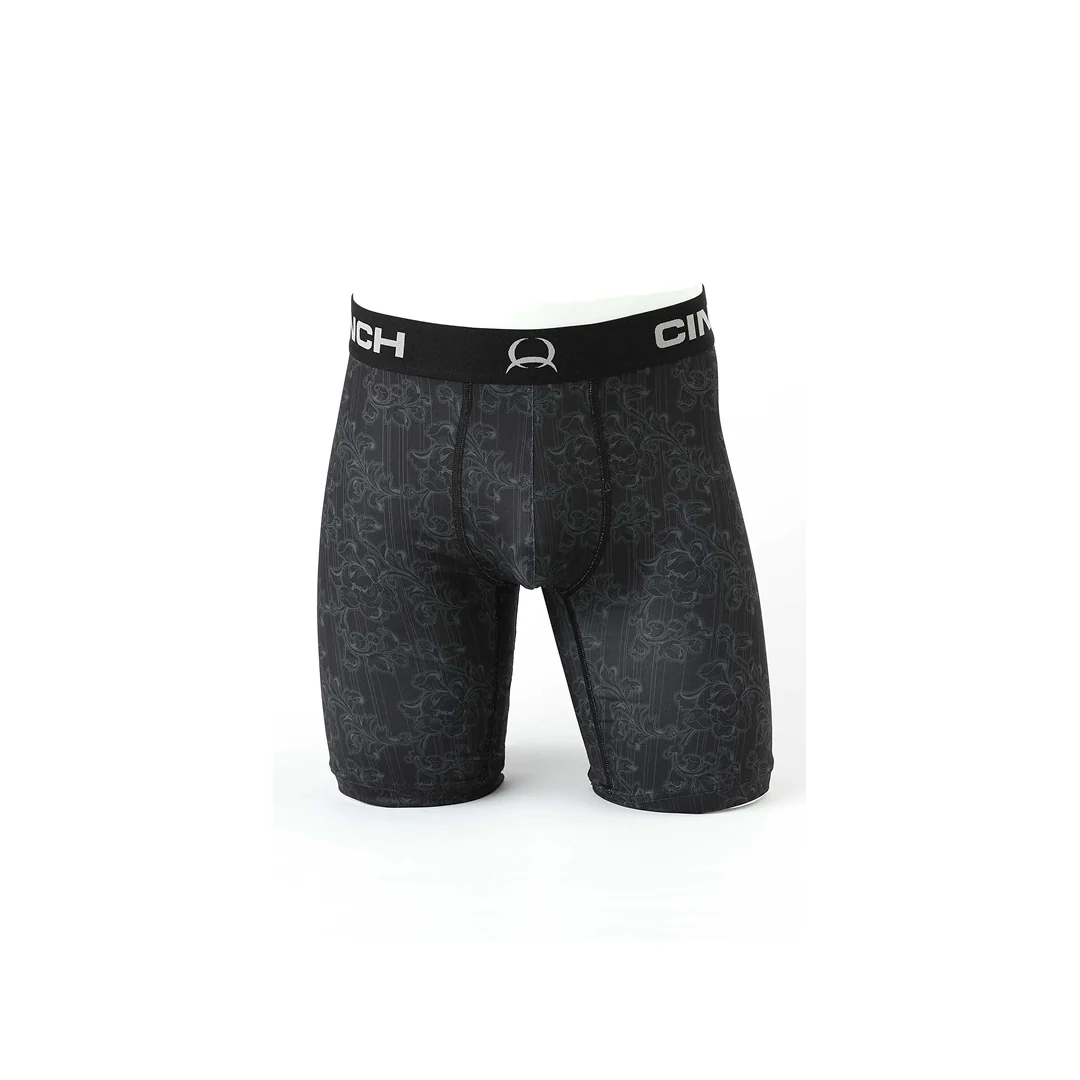 Cinch Men's 9” Floral Boxer Brief 9/25 -Blk