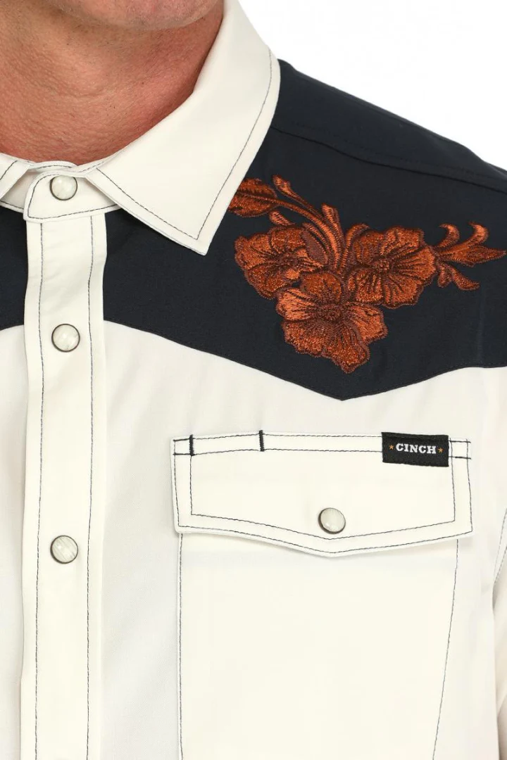 Cinch Men's ArenaFlex Tooled Camp Button Up Shirt - Image 6