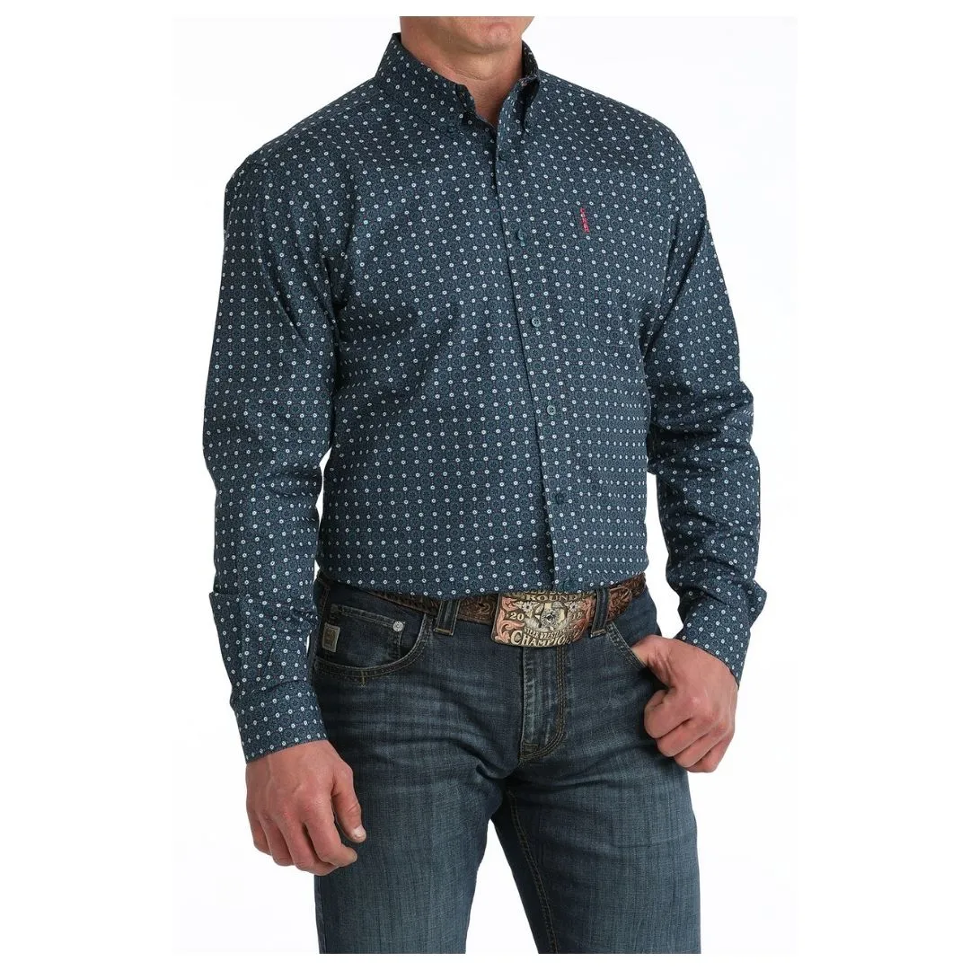 Cinch Men's Blue Modern Fit Long Sleeve Shirt