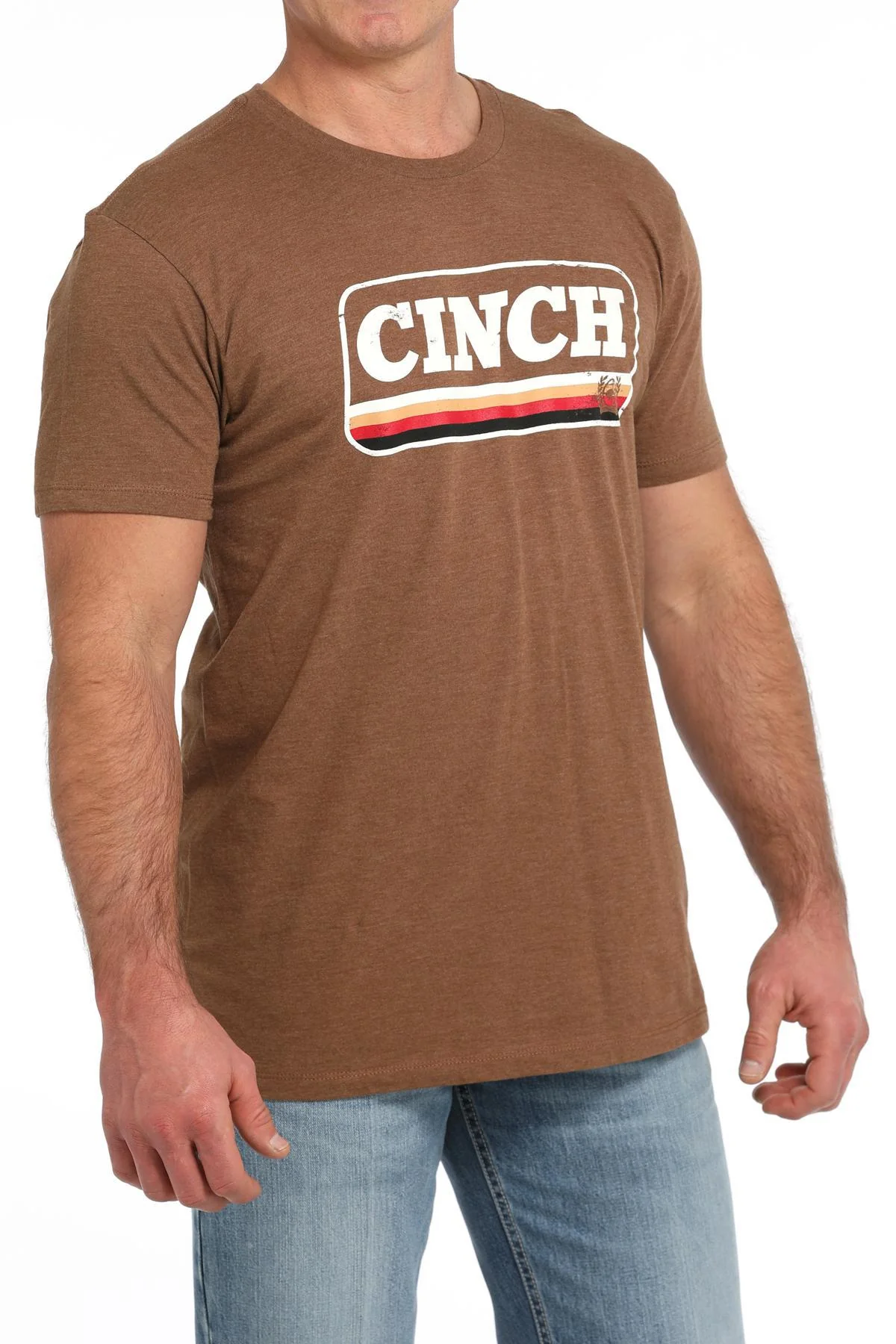 Cinch Men's Brown Logo Tee - Image 2