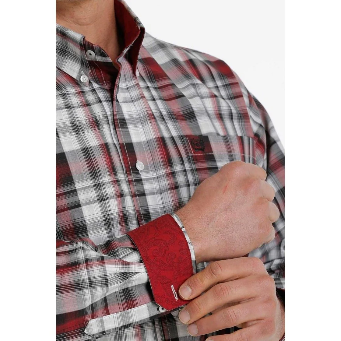 Cinch Men's Shirt Long Sleeve Button Down Plaid - Image 3