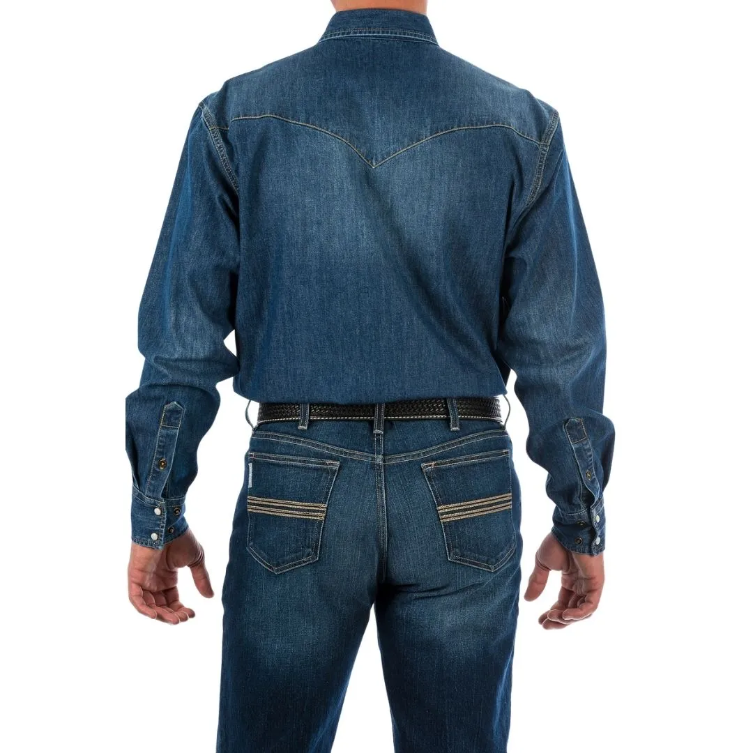 Cinch Men's Classic Denim Fit Long Sleeve Snap Two Sawtooth Flap Pocket Shirt - Image 2