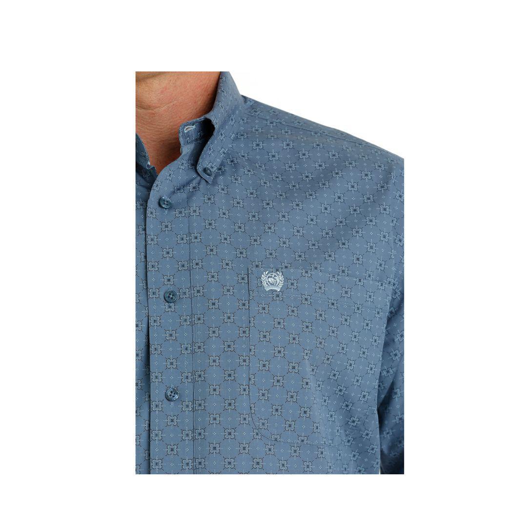 Cinch Men's Dusty Blue Long Sleeve Western Shirt Button Up Match With Son - Image 3