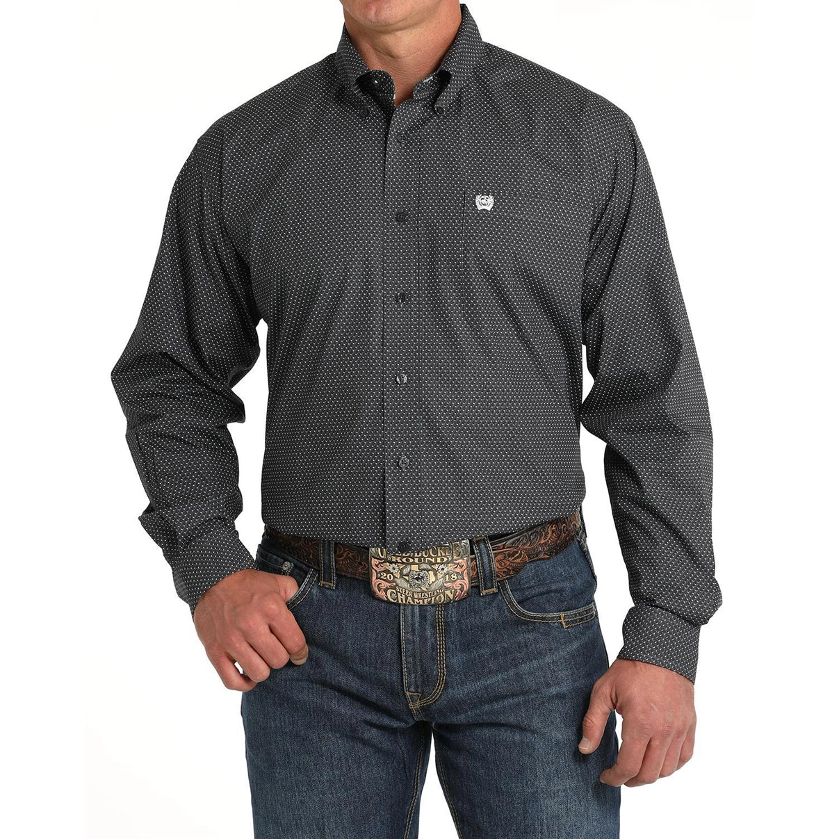Cinch Men's Geometric Print Button Down Shirt - Image 2