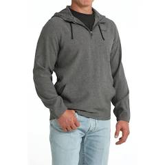 Cinch Men's Grey 1/4 Zip Hooded Pullover