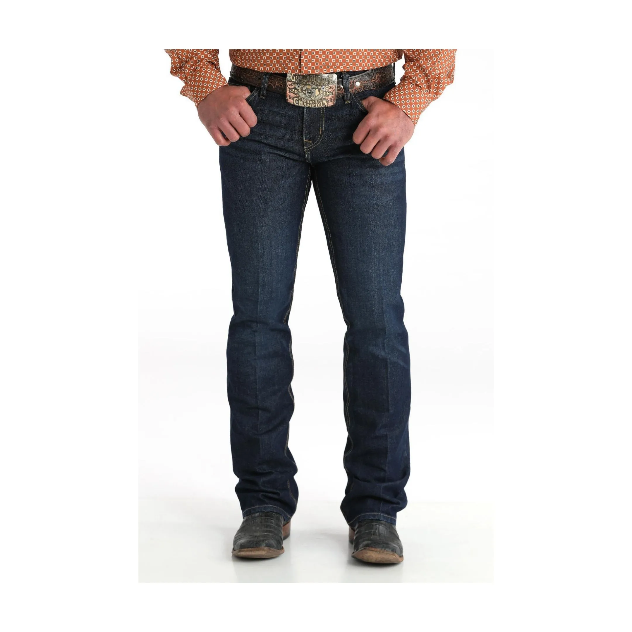 Cinch Men's Ian Dark Wash Slim Bootcut Rigid Denim Jeans - Image 2