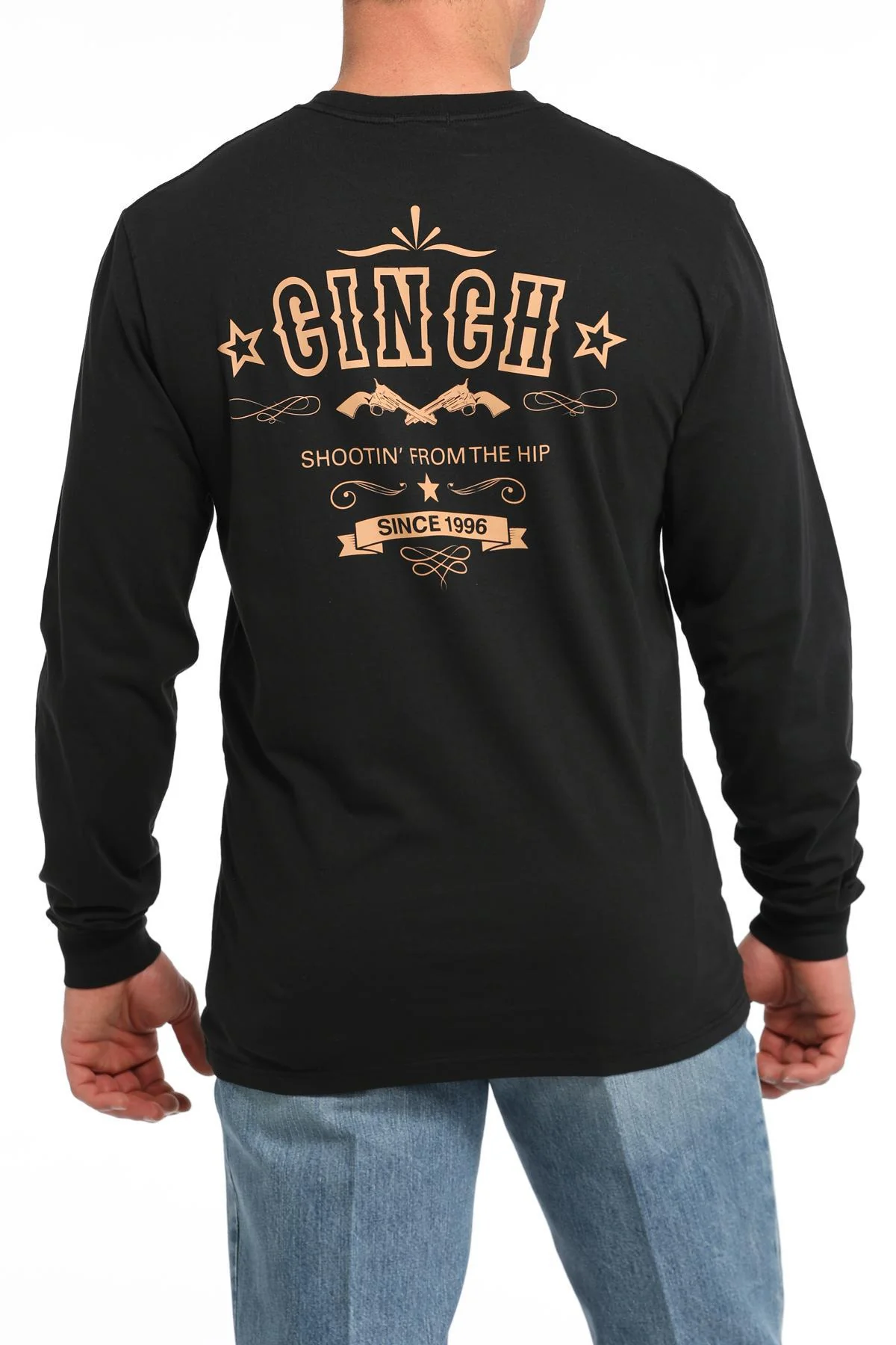 Cinch Men's Logo Black Long Sleeve Tee - Image 3