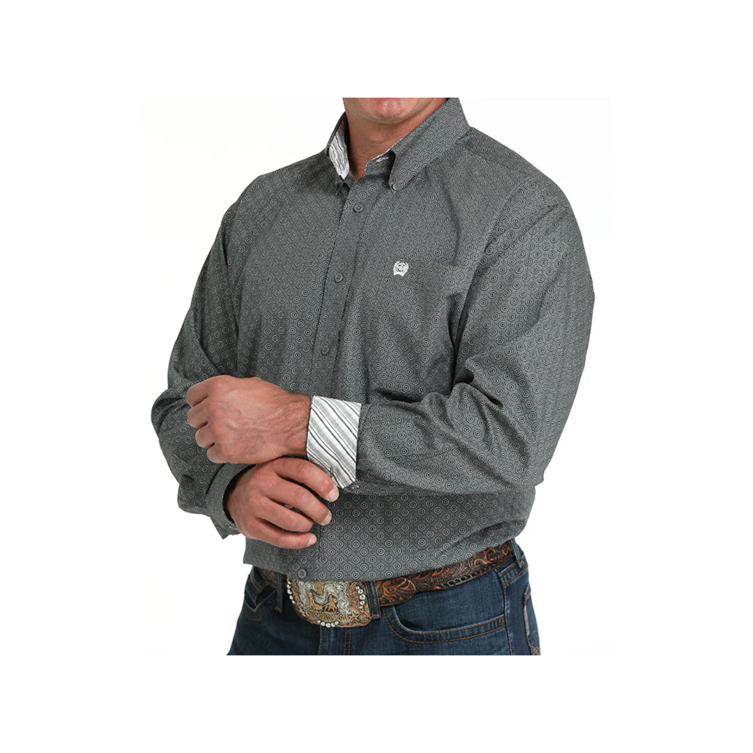 Cinch Men's Long Sleeve Button Down Western Shirt Grey