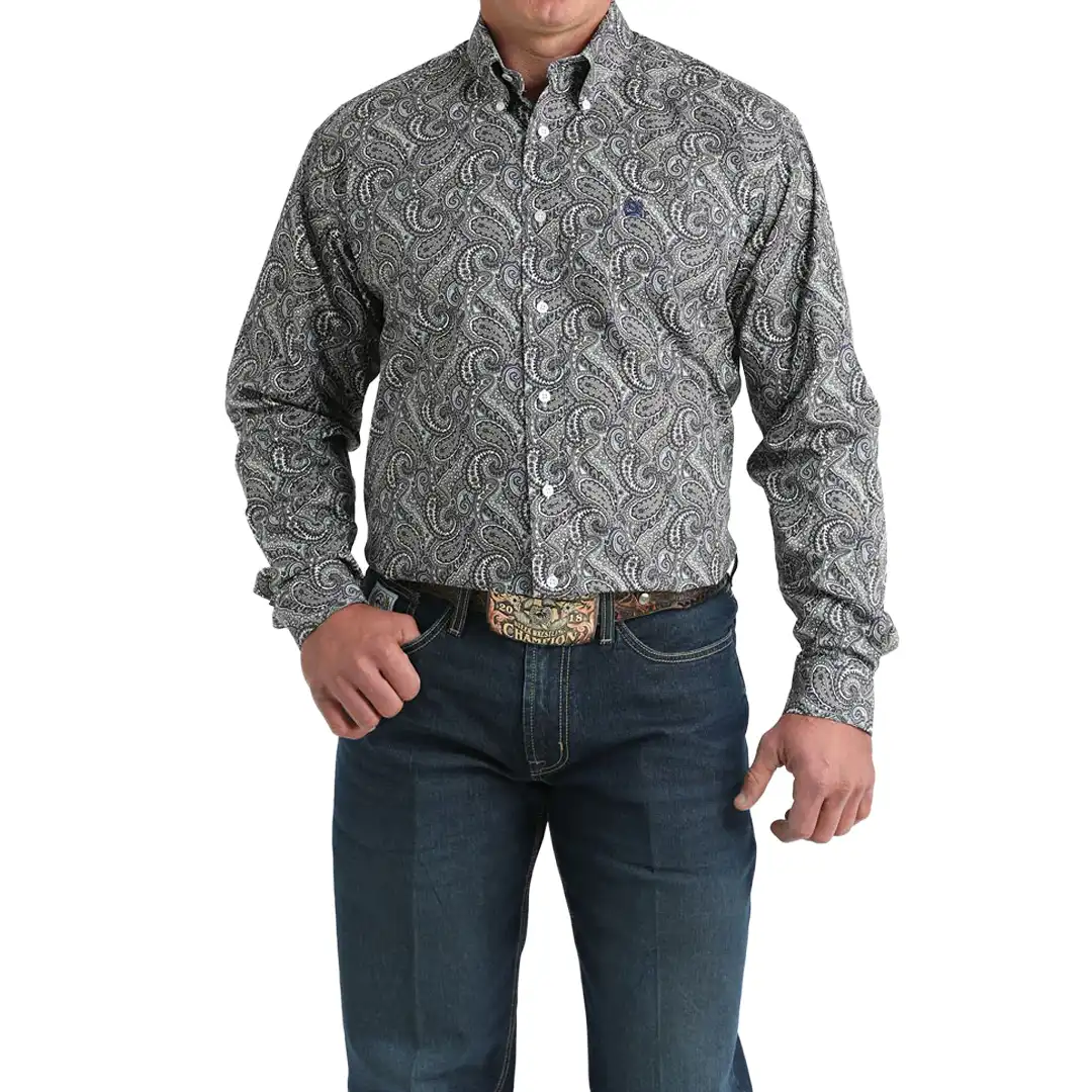 Cinch Men's Multi Paisley Printed Long Sleeve Button Down Shirt - Image 2