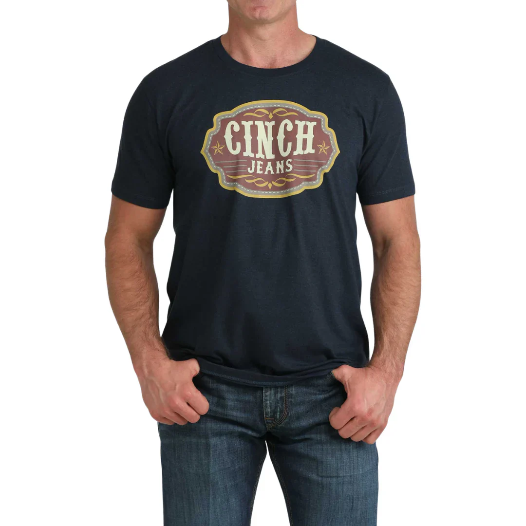 Cinch Men's Navy Blue Logo Graphic T-Shirt
