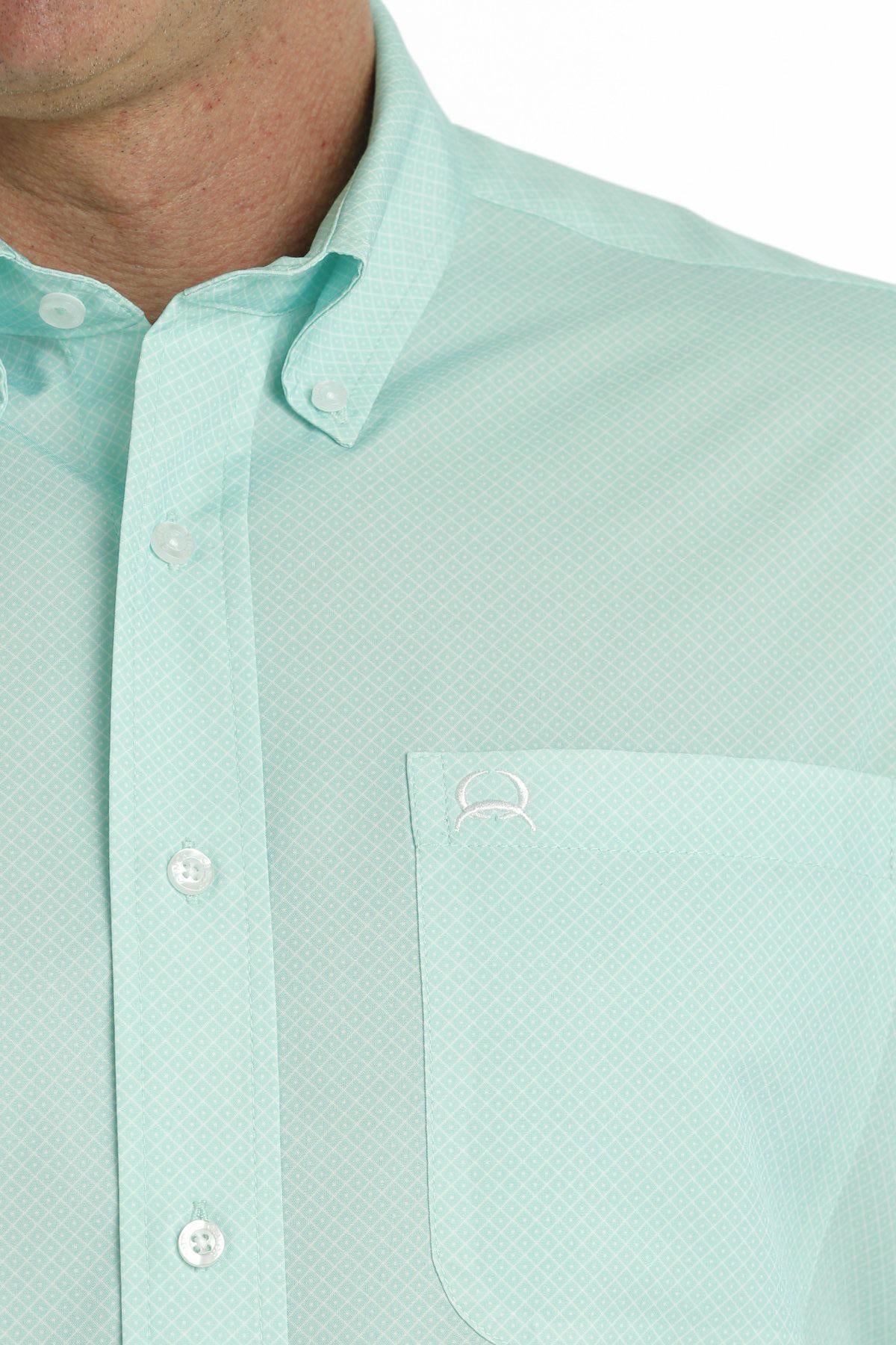 Cinch Men's Geometric Print Short Sleeve Arenaflex Button Down Shirt - Image 4