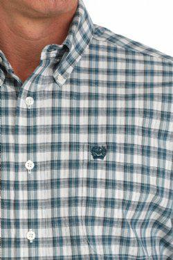 Cinch Men's Short Sleeve Plaid Button-Down Western Shirt - Cream - Image 2