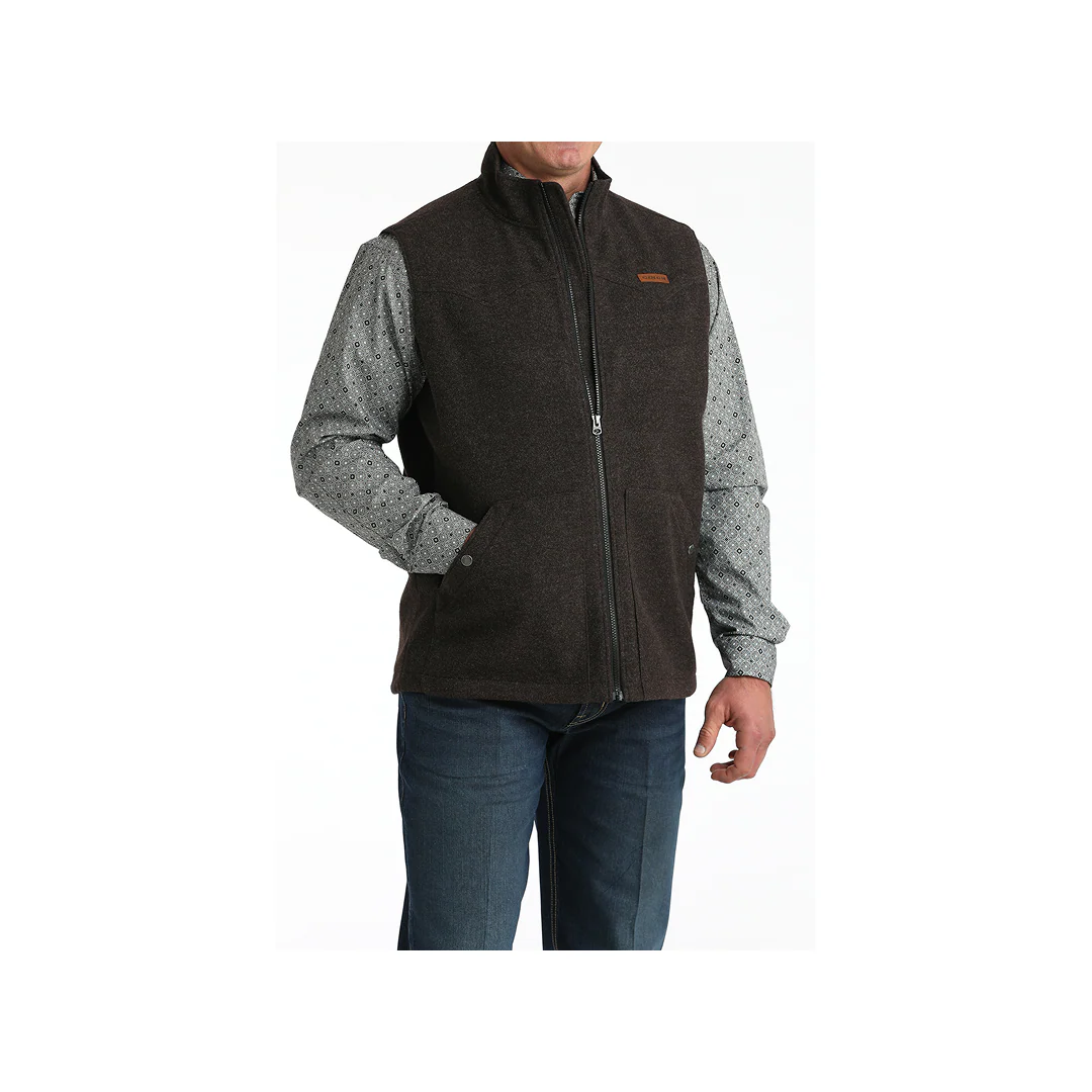 Cinch Men's Soft Fleece Brown Vest - Image 6