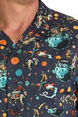 Cinch Men's Space Cowboy Camp Shirt - Navy - Image 2