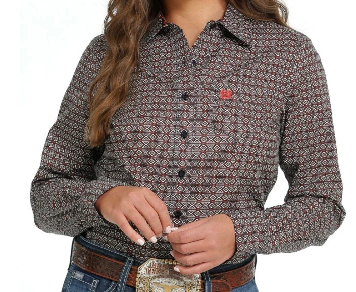 Cinch Women’s Multi Printed Long Sleeve Button Down Western Shirt