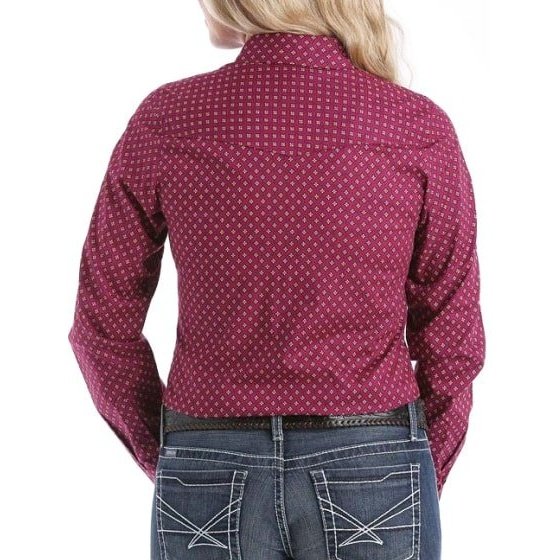 Cinch Women’s Shirt Fuchsia Print Snap Button Up FUS- Clearance - Image 2