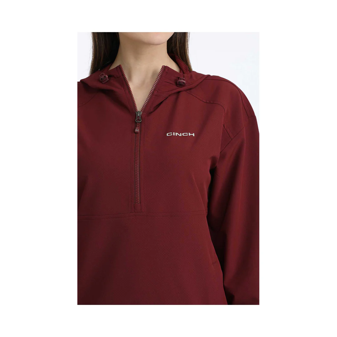 Cinch Women's 1/2 Zip Windbreaker Burgundy