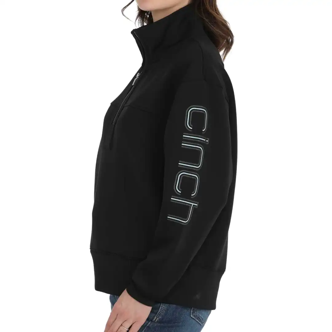 Cinch Women's 1/4 Zip Sweater In Black - Image 2