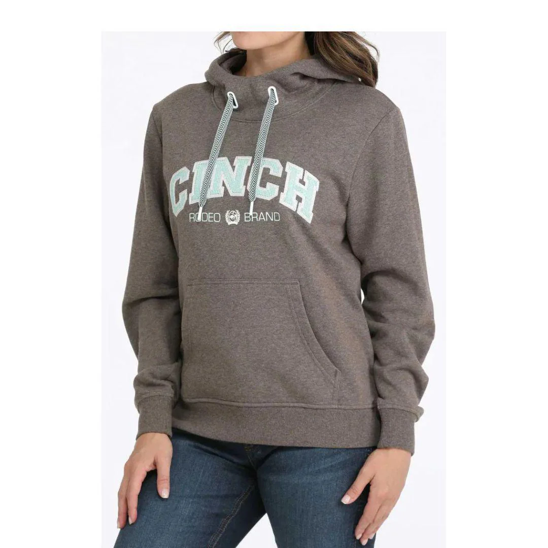 Cinch Women's Heather Brown Embroidered Logo Rodeo Brand Western Hoodie