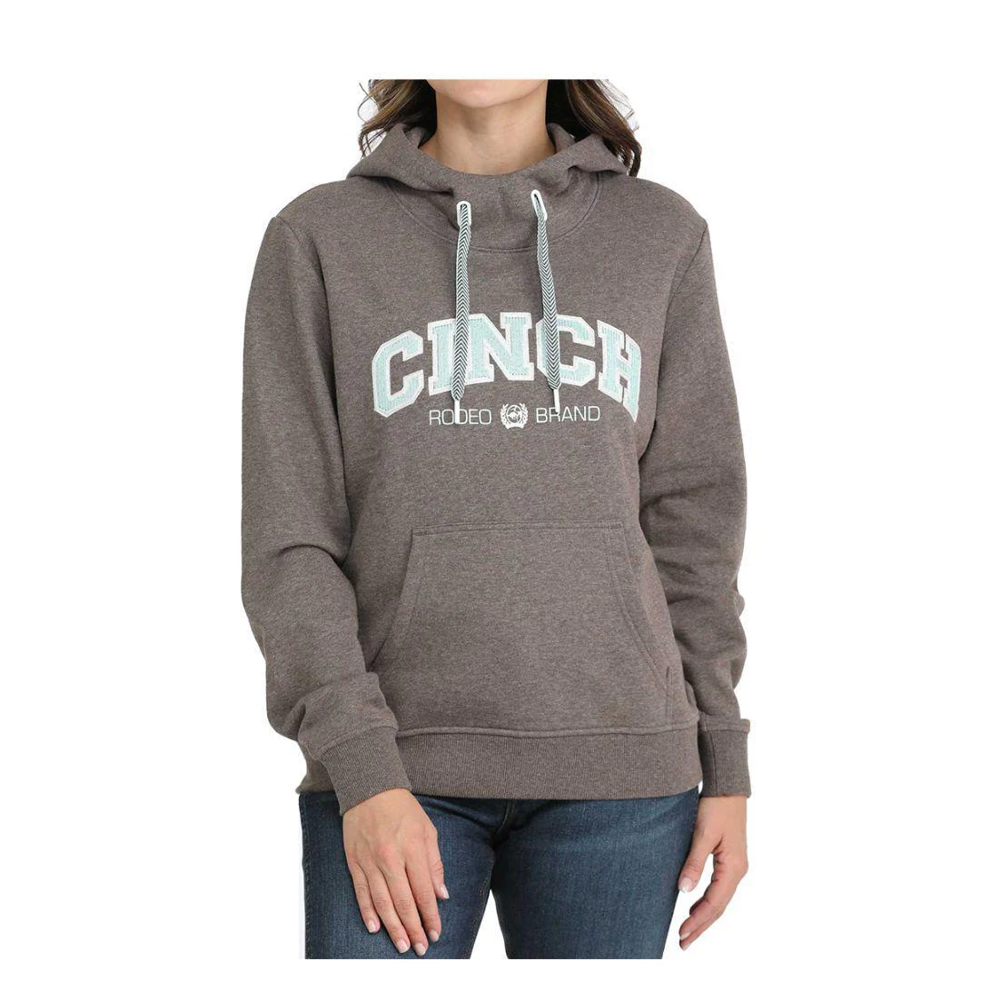 Cinch Women's Heather Brown Embroidered Logo Rodeo Brand Western Hoodie - Image 4