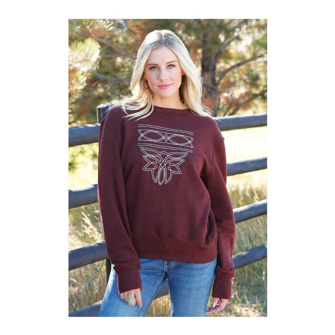 Cinch Women's Sweatshirt Burgundy CWK7500002 - Image 3