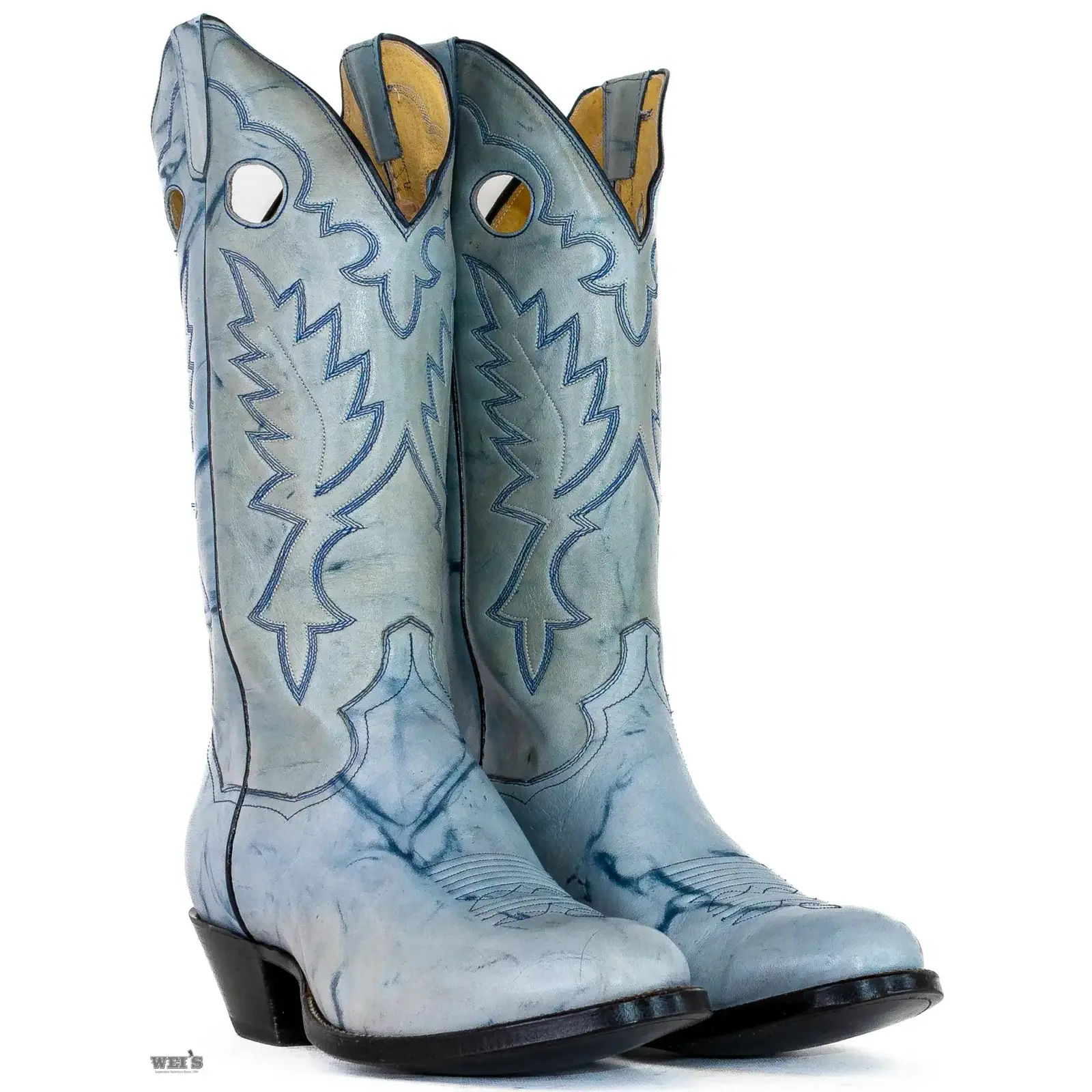 Panhandle Slim Men's Cowboy Boots 14" Yip Cowboy Heel R Toe Denim - Image 2