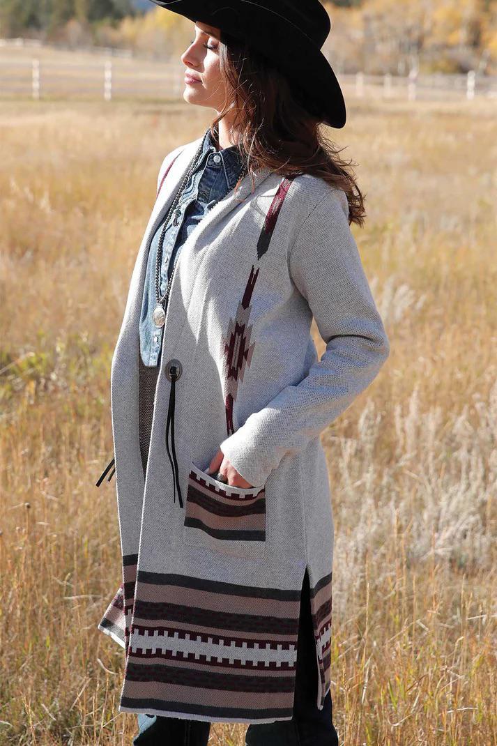 Cruel Girl Women's Grey Knit Duster - CLEARANCE