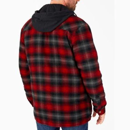 Dickies Men's Work Shirt Jacket Flannel Fleece Hooded Quilted TJ211 - Image 2