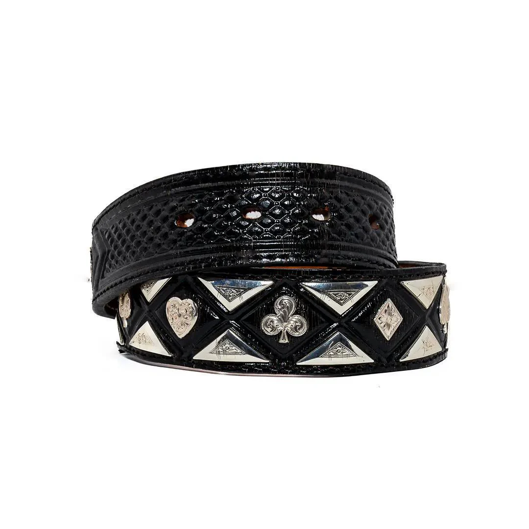 Double J "Royal Flush" Leather Belt