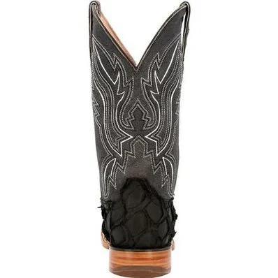 Durango® Men’s Premium Exotics Matte Black Pirarucu Western Boot - Image 4