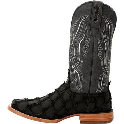Durango® Men’s Premium Exotics Matte Black Pirarucu Western Boot - Image 5