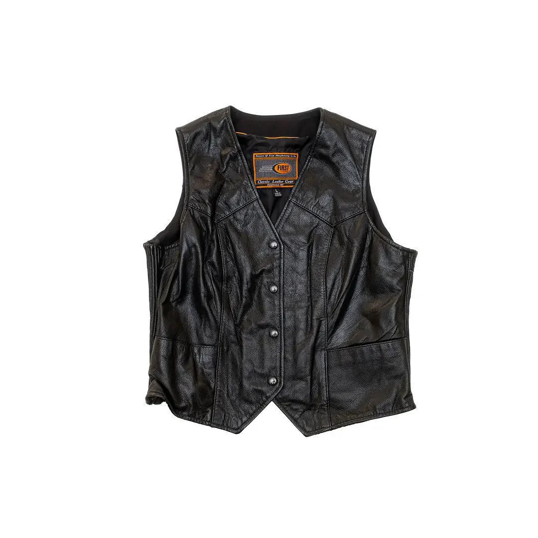 First Classics Women's Side-Stretch Leather Vest - CLEARANCE - Image 4