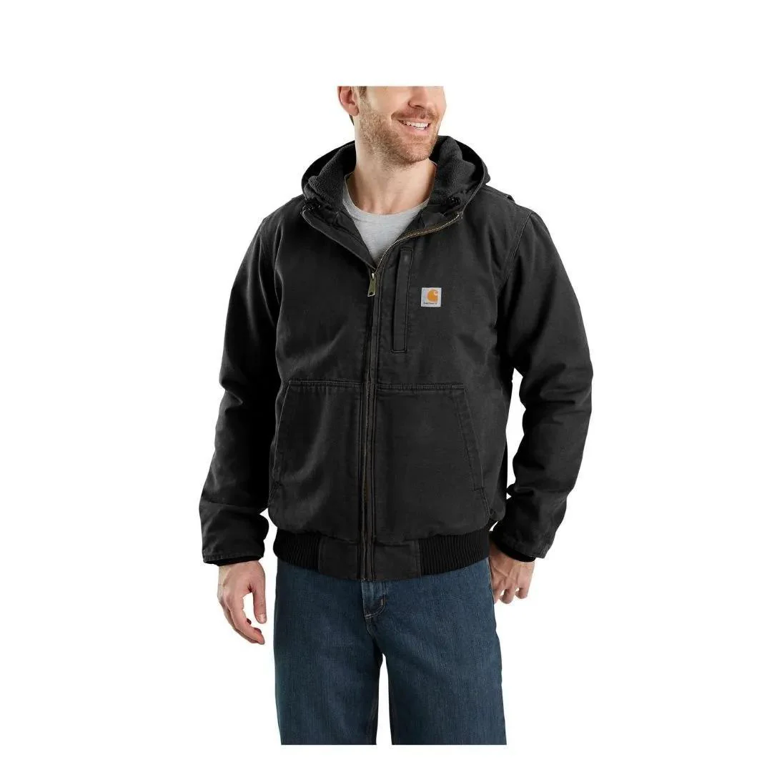 Carhartt Men’s Full Swing® Loose Fit Washed Duck Fleece-Lined Active Jac - Image 17